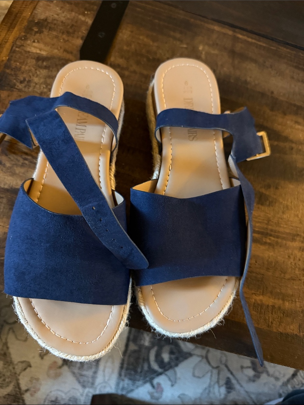 Dream Pairs Navy Suede Espadrille Sandals